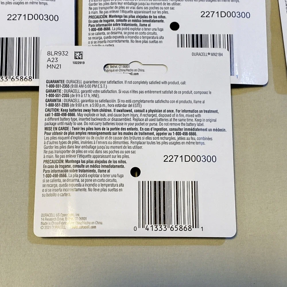Duracell‎ 21/23 12V Batteries Specialty Alkaline Long Lasting 4 Pack New